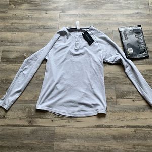 Alphalete lux henley long sleeve size medium halogen blue